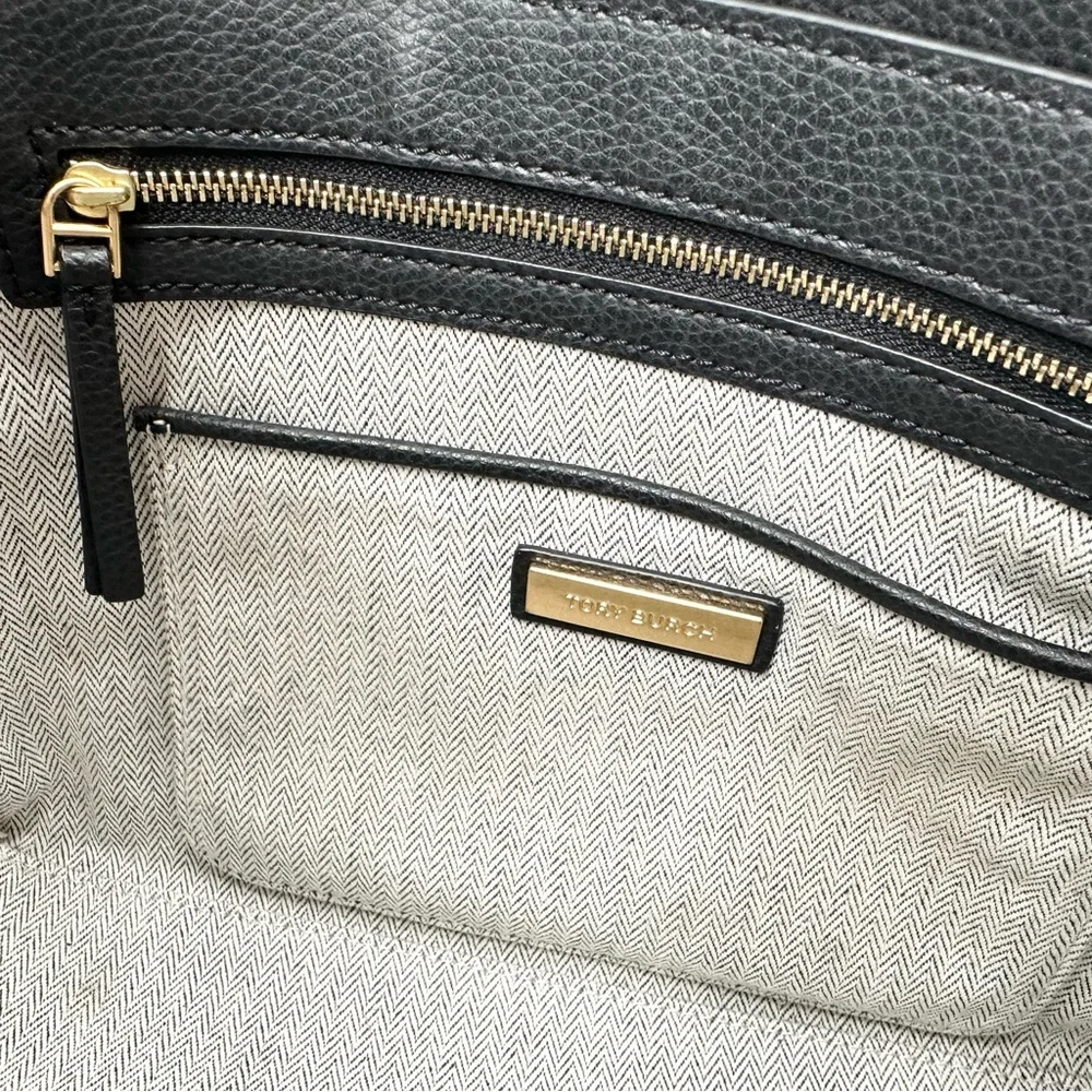 Tory Burch Robinson Leather Tote Bag Black